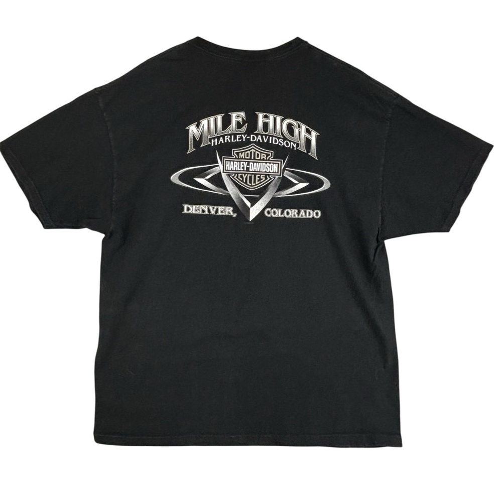 Harley Davidson Shirt Mens 2XL Black Denver Colorado Mile High‎ 2002 Vtg T-Shirt
